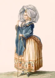 Abito da donna, inciso da Voysard, tavola da 
